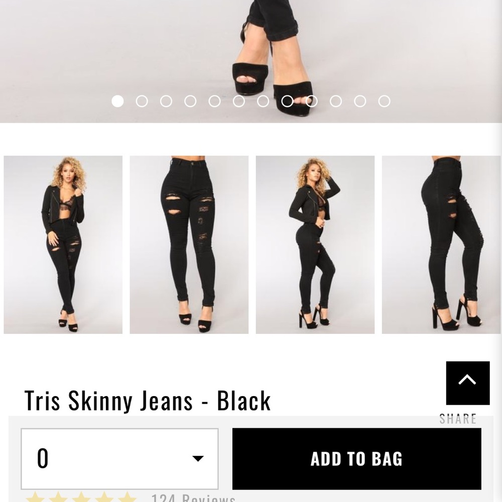 Fashion Nova Black Ripped Skinny Jean High Waisted